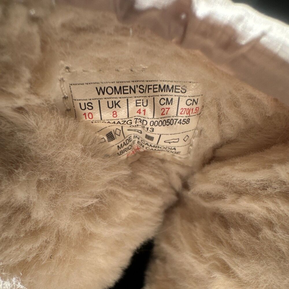 The North Face Women’s Insulated Snow Boots Faux Fur Beige Drawcord Size 10 - Picture 10 of 10
